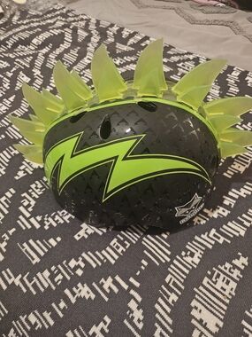 Kids Lime Green and Black Mohawk Helmet